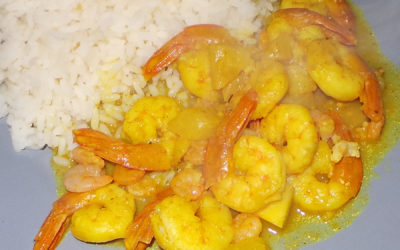 Colombo de crevettes à l’ananas à l’antillaise