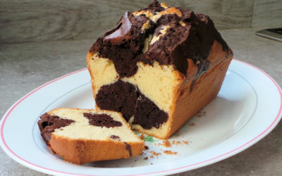 Gâteau marbré vanille et cacao