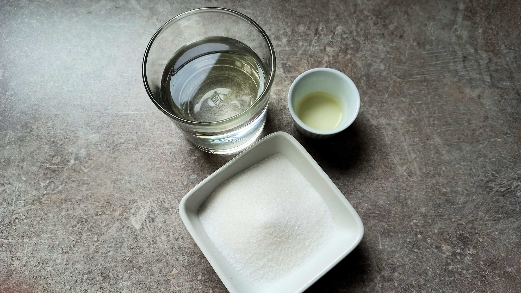 Ingrédients pour le sirop à la fleur d'oranger