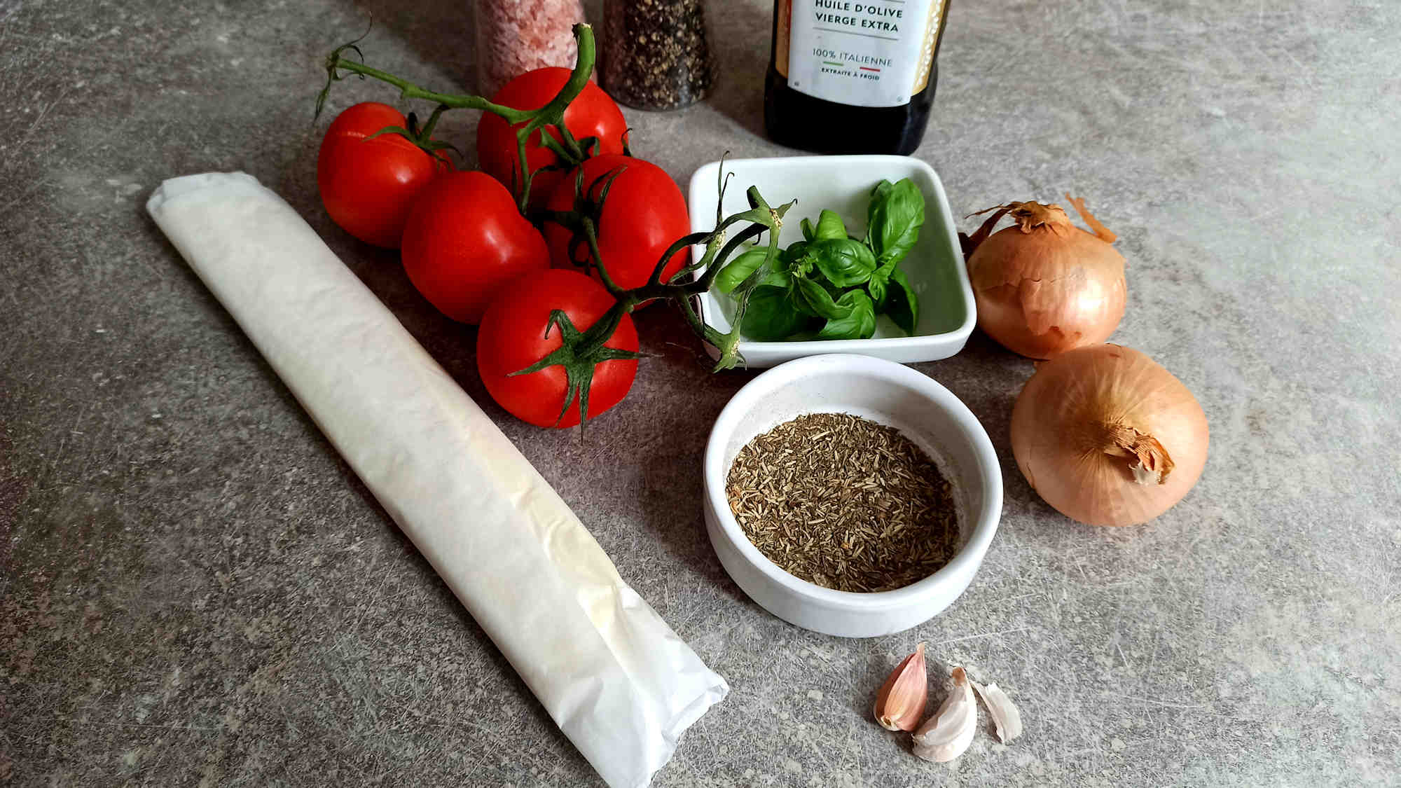 Les ingrédients de la tarte provençale