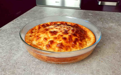Gâteau au fromage blanc allégé vanille et pommes