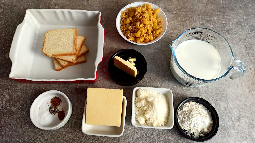 Les ingrédients des macaroni and cheese de Martha Stewart