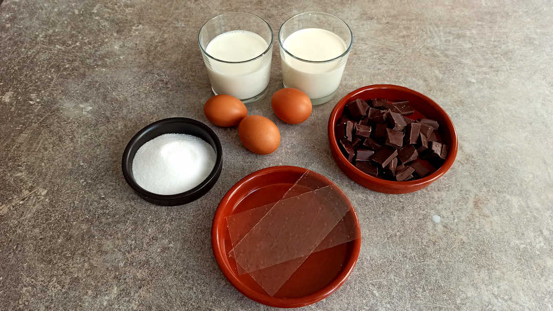 Les ingrédients du crémeux du gâteau au chocolat de Pierre Hermé