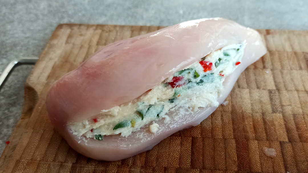 Remplir de mélange de fromage
