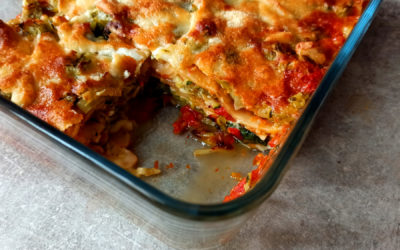Lasagnes végétariennes courgettes poireaux épinards