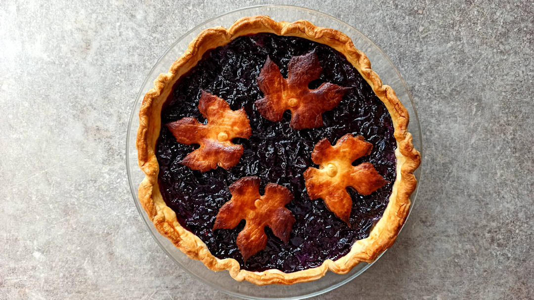 Concord grape pie décorée