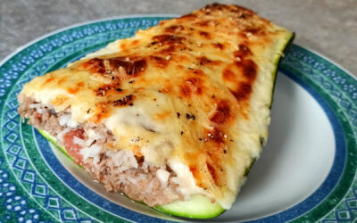 Courgette farcie sauce au fromage