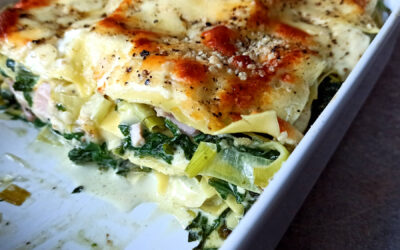 Lasagne au jambon épinard et poireaux