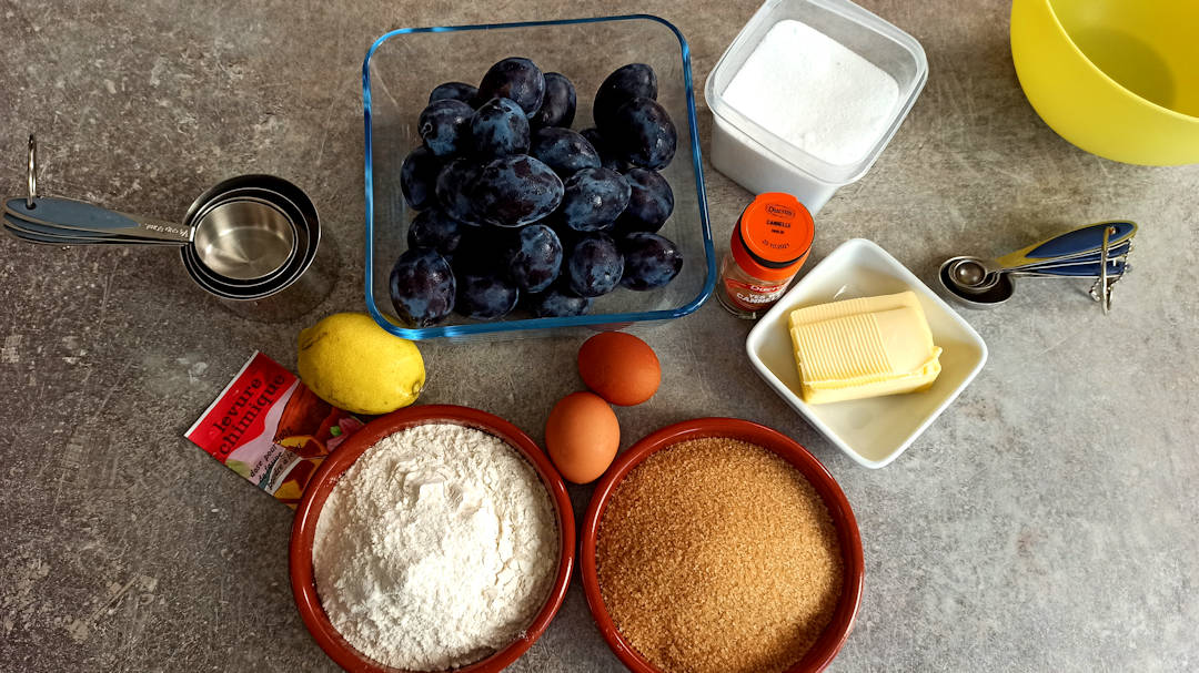 Les ingrédients de l'original plum torte