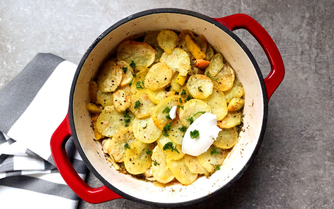 Poulet aux herbes de Provence et pommes de terre croustillantes
