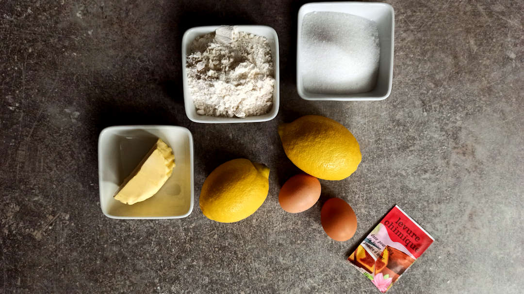 Les ingrédients du gâteau au citron de Cyril Lignac