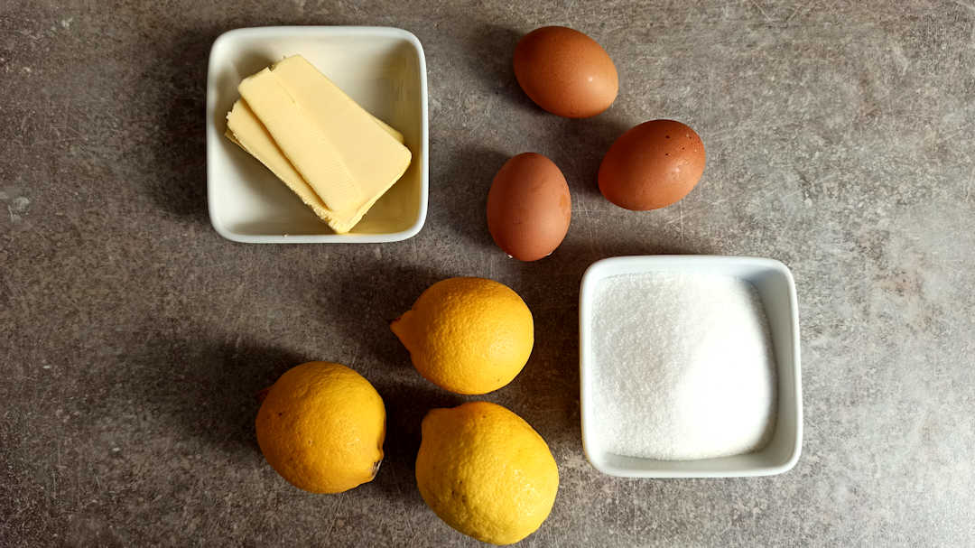 Les ingrédients du lemon curd maison