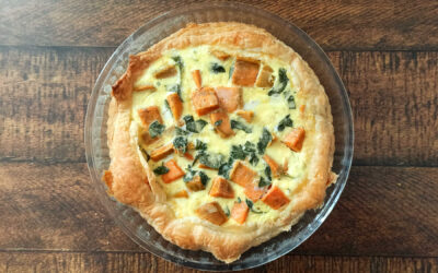 Tarte aux patates douces et aux oignons caramélisés