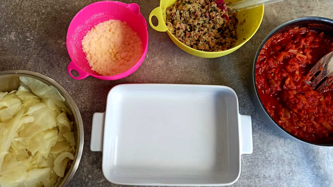 Le montage du gratin de chou à l’italienne