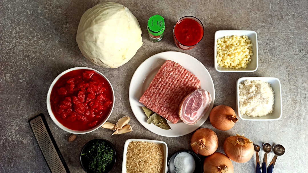Les ingrédients du gratin de chou à l'italienne