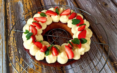 Sablé breton crémeux citron et fraises.