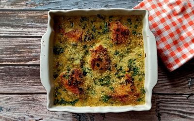 Croustillant de poulet poireaux petits pois