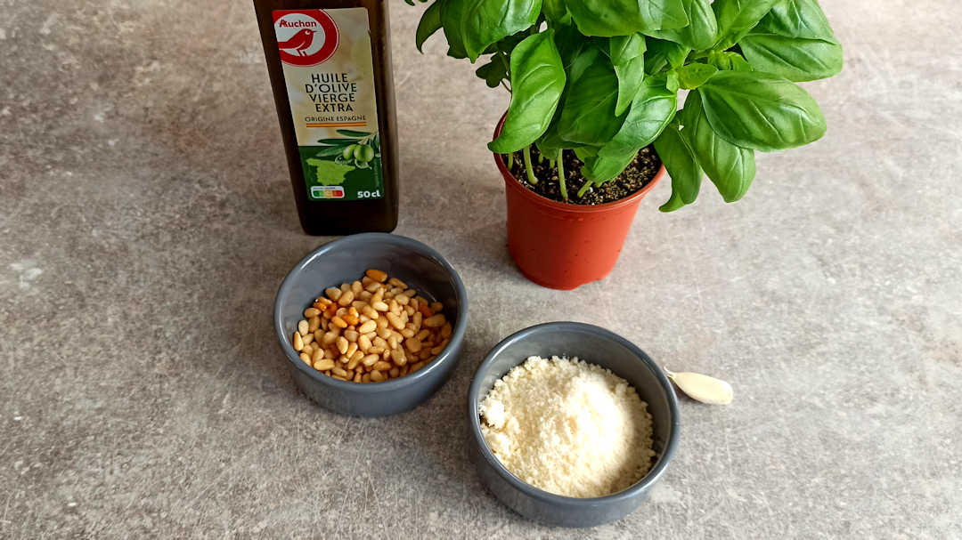 Les ingrédients du pesto