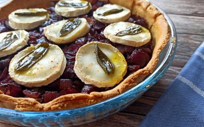 Tarte aux oignons rouges et chèvre