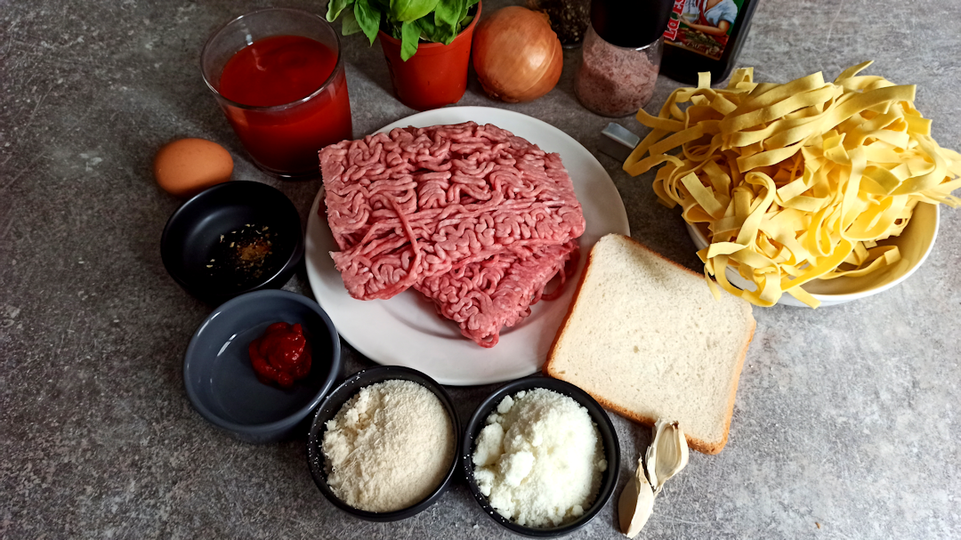 Les ingrédients des boulettes de veau à la calabraise