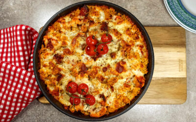 Gratin de pâtes poulet chorizo