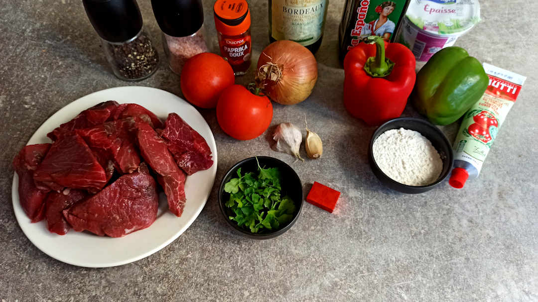 Les ingrédients de la goulash