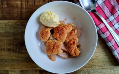 Cobbler aux poires et crème de cassis de Laurent Mariotte