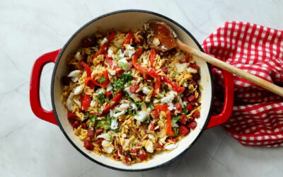 Effiloché de cabillaud chorizo et orzo