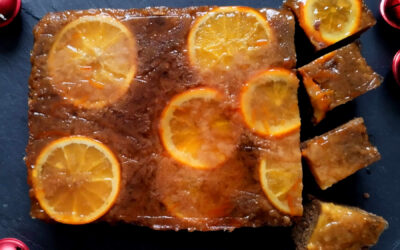 Pain d’épices retourné à la marmelade