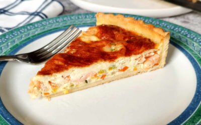 Quiche au saumon fumé et julienne de légumes