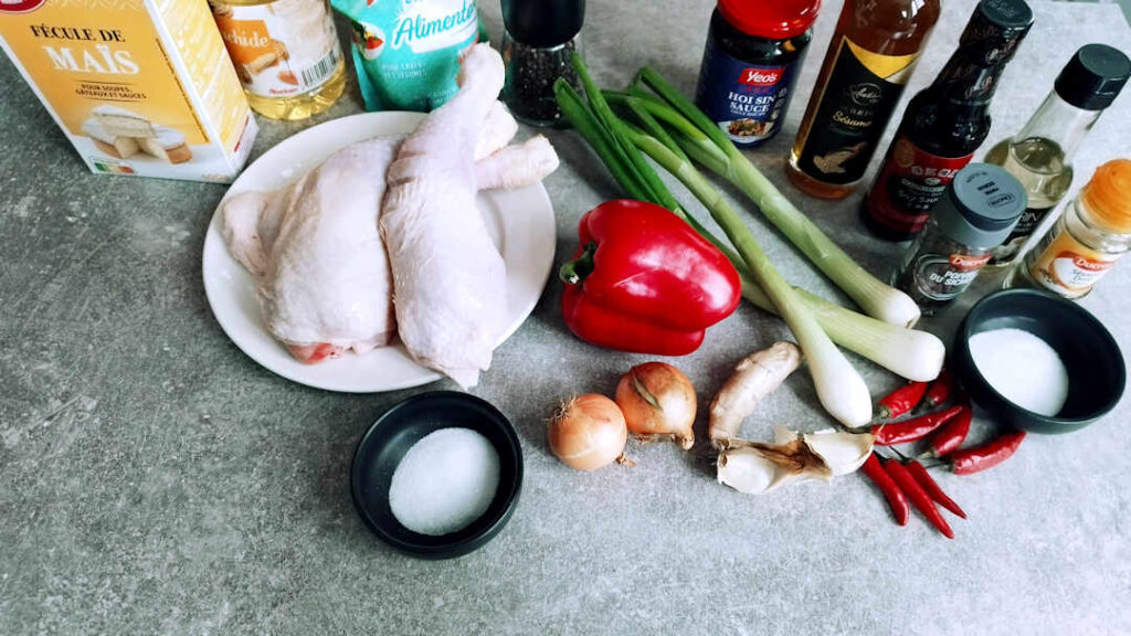 Les ingrédients du poulet à la sichuanaise