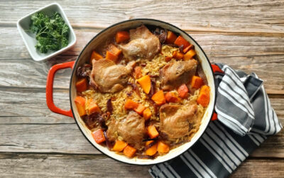 Cuisses de canard au potimarron et orzo