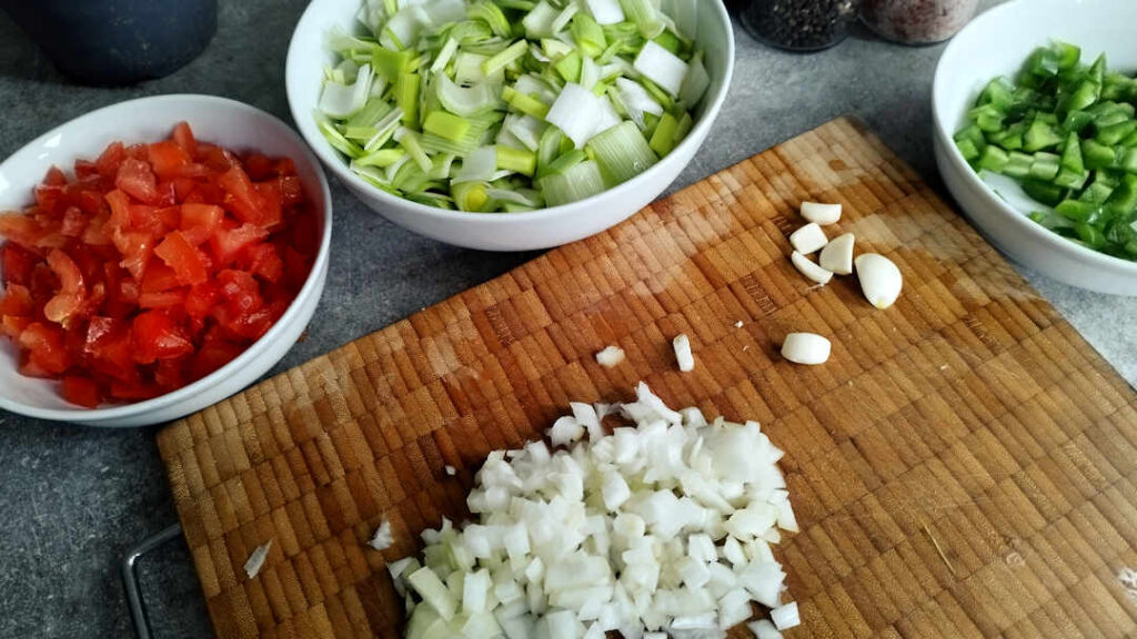 La préparation des légumes