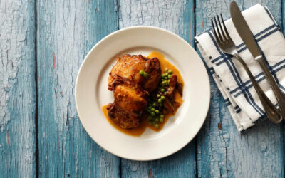 Mijoté de poulet miel moutarde