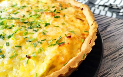 Tarte aux oignons caramélisés et cheddar