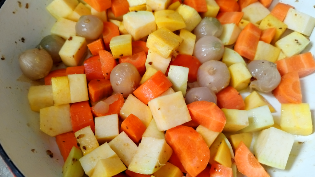 Les oignons les carottes et le rutabaga