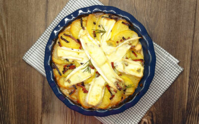 Chicken tartiflette pie