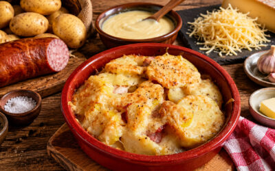 Gratin saucisse de Morteau et cancoillotte