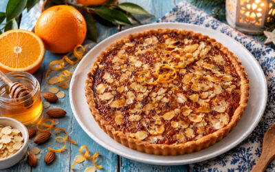 Tarte miel orange et amandes